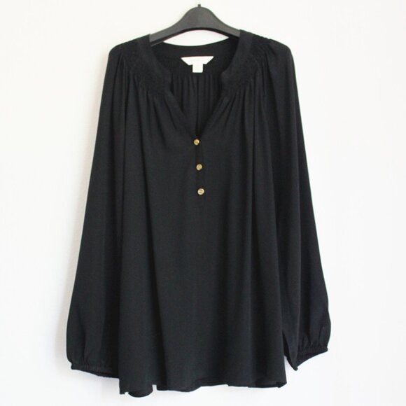 New Lilly Pulitzer Elsa Silk Top, Black, Nior - Picture 6 of 11